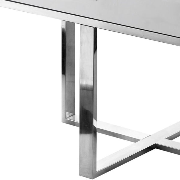 HomeRoots 22" Silver Metallic End Table with Drawer - Modern Design, Versatile Nightstand & Storage Solution 543911