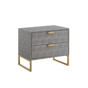 HomeRoots 21" Gray and Gold End Table with Two Drawers – Modern Accent for Living Room or Bedroom Spaces 543913