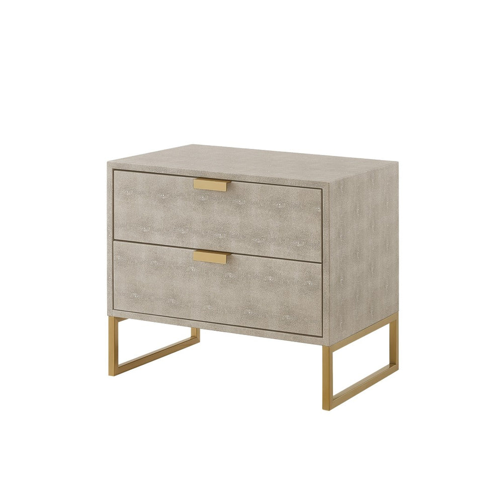 HomeRoots 21" Elegant Cream and Gold End Table with Storage Drawers – Perfect for Small Spaces and Versatile Use! 543915