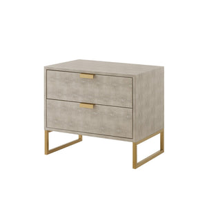 HomeRoots 21" Elegant Cream and Gold End Table with Storage Drawers – Perfect for Small Spaces and Versatile Use! 543915