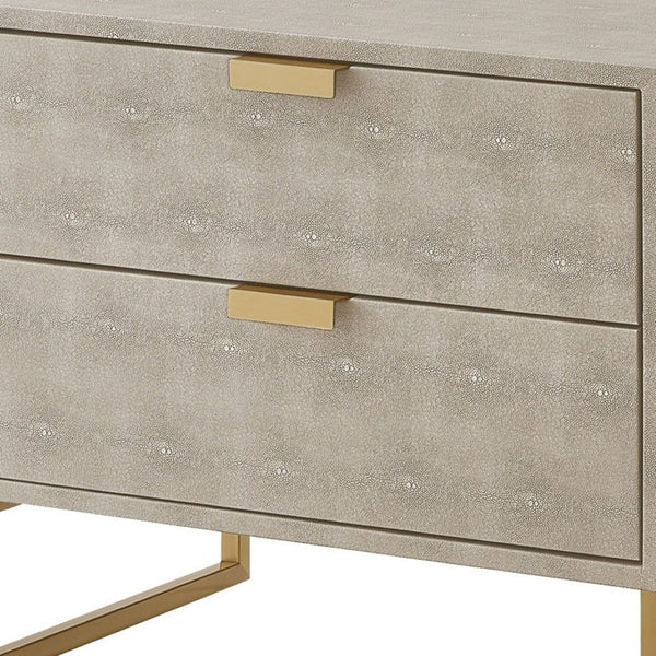 HomeRoots 21" Elegant Cream and Gold End Table with Storage Drawers – Perfect for Small Spaces and Versatile Use! 543915