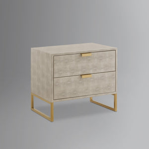 HomeRoots 21" Elegant Cream and Gold End Table with Storage Drawers – Perfect for Small Spaces and Versatile Use! 543915
