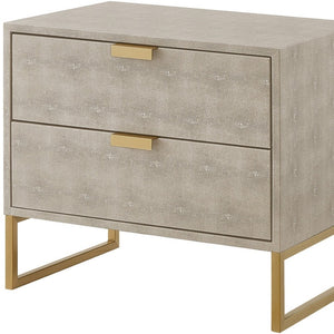HomeRoots 21" Elegant Cream and Gold End Table with Storage Drawers – Perfect for Small Spaces and Versatile Use! 543915