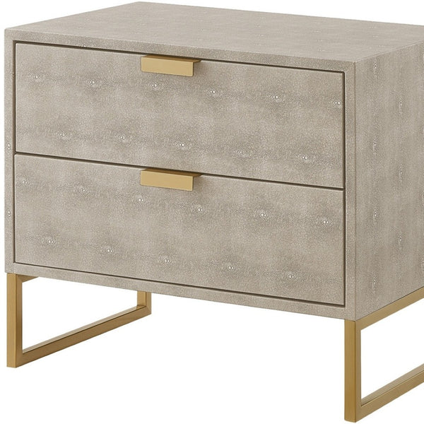 HomeRoots 21" Elegant Cream and Gold End Table with Storage Drawers – Perfect for Small Spaces and Versatile Use! 543915