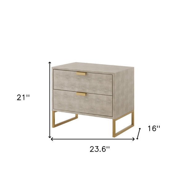 HomeRoots 21" Elegant Cream and Gold End Table with Storage Drawers – Perfect for Small Spaces and Versatile Use! 543915