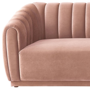 HomeRoots 85" Blush Velvet Sofa – Luxurious Comfort & Modern Design for Stylish Living Spaces, No Assembly Needed! 543934