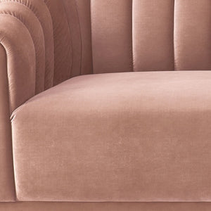 HomeRoots 85" Blush Velvet Sofa – Luxurious Comfort & Modern Design for Stylish Living Spaces, No Assembly Needed! 543934