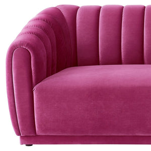 HomeRoots 85" Fuchsia Velvet Sofa – Plush Comfort, Sturdy Frame, Modern Design for Stylish Living Spaces 543935