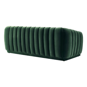 HomeRoots 85" Hunter Green Velvet Sofa – Plush Comfort, Timeless Design, and Ready to Use for Your Living Room! 543937