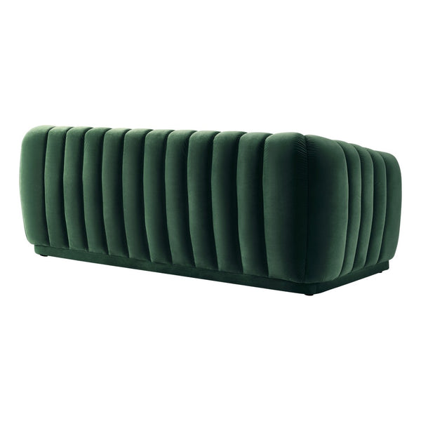 HomeRoots 85" Hunter Green Velvet Sofa – Plush Comfort, Timeless Design, and Ready to Use for Your Living Room! 543937