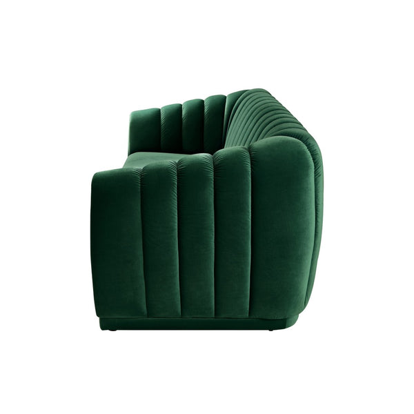 HomeRoots 85" Hunter Green Velvet Sofa – Plush Comfort, Timeless Design, and Ready to Use for Your Living Room! 543937