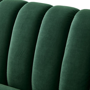HomeRoots 85" Hunter Green Velvet Sofa – Plush Comfort, Timeless Design, and Ready to Use for Your Living Room! 543937