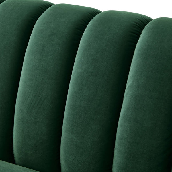 HomeRoots 85" Hunter Green Velvet Sofa – Plush Comfort, Timeless Design, and Ready to Use for Your Living Room! 543937