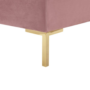 HomeRoots 91" Rust Velvet Chesterfield Sofa - Luxurious Tufted Design with Gold Legs for Elegant Living Spaces 543958