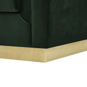 Homeroots 84" Hunter Green Velvet Sofa With Gold Legs Hunter Green  543969