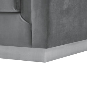 HomeRoots 84" Dark Gray Velvet Sofa with Solid Wood Frame – Luxurious Seating, Modern Elegance, No Assembly! 543971
