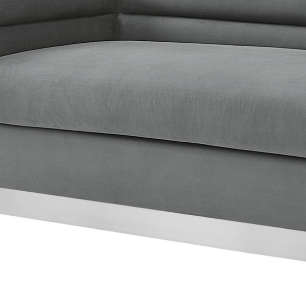 HomeRoots 84" Dark Gray Velvet Sofa with Solid Wood Frame – Luxurious Seating, Modern Elegance, No Assembly! 543971