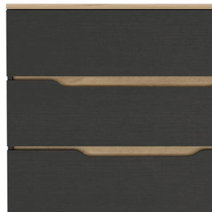 Homeroots 32" Natural And Black Four Drawer Dresser  Manufactured Wood 543993