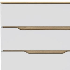 Homeroots 32" White And Natural Four Drawer Dresser  Manufactured Wood 543994