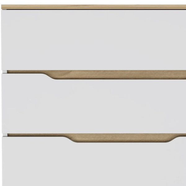 Homeroots 32" White And Natural Four Drawer Dresser  Manufactured Wood 543994