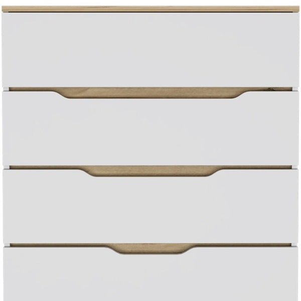 Homeroots 32" White And Natural Four Drawer Dresser  Manufactured Wood 543994