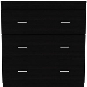 Homeroots 32" Black Three Drawer Dresser  Manufactured Wood 543996