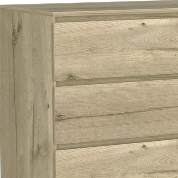 Homeroots 61" Natural Six Drawer Double Dresser  Manufactured Wood 543997