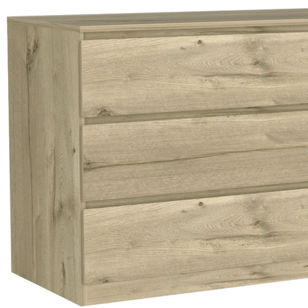 Homeroots 61" Natural Six Drawer Double Dresser  Manufactured Wood 543997