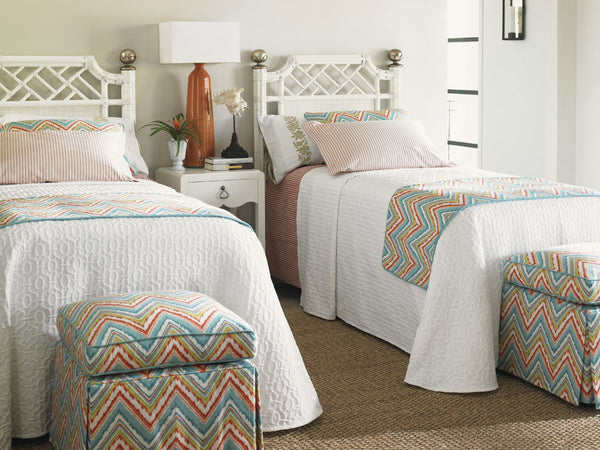 Lexington Tommy Bahama Home Pritchards Bay Panel Headboard - Embrace Island Elegance With Distinctive Quatrefoil Design And Raffia Accents Somers Isle  543-131hb