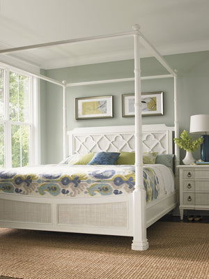Lexington Tommy Bahama Home Southampton Poster Bed: Elegant Quatrefoil Design With Woven Raffia For A Stylish Island Retreat Somers Isle  543-174c