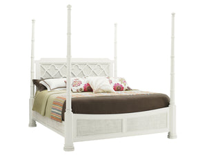 Lexington Tommy Bahama Home Southampton Poster Bed: Elegant Quatrefoil Design With Woven Raffia For A Stylish Island Retreat Somers Isle  543-174c