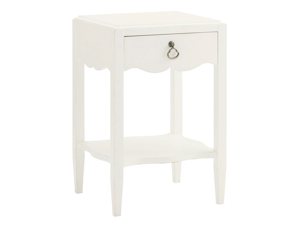 Lexington Tommy Bahama Home Water Street Bedside Table - Elegant Island-inspired Design With Quatrefoil Accents And Storage Shelf Somers Isle  543-622