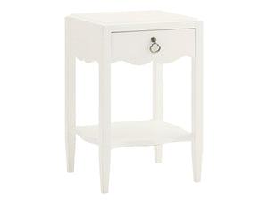 Lexington Tommy Bahama Home Water Street Bedside Table - Elegant Island-inspired Design With Quatrefoil Accents And Storage Shelf Somers Isle  543-622