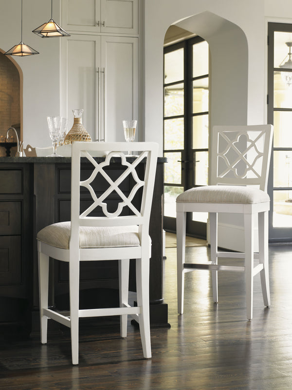 Lexington Tommy Bahama Home Newstead Bar Stool - Elegant Quatrefoil Design With Bamboo Accents For Casual Island Living Charm Somers Isle  543-816-01