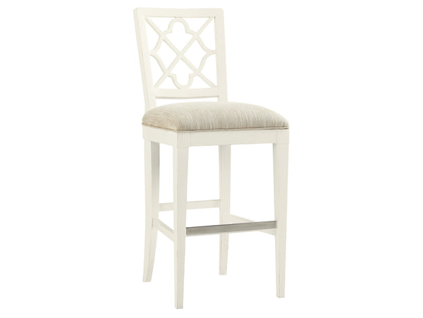 Lexington Tommy Bahama Home Newstead Bar Stool - Elegant Quatrefoil Design With Bamboo Accents For Casual Island Living Charm Somers Isle  543-816-01