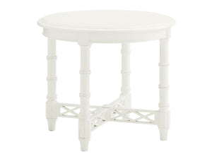 Lexington Tommy Bahama Home Edgehill Round Lamp Table – Embrace Island Elegance With Quatrefoil Design And Bamboo Accents Somers Isle  543-950
