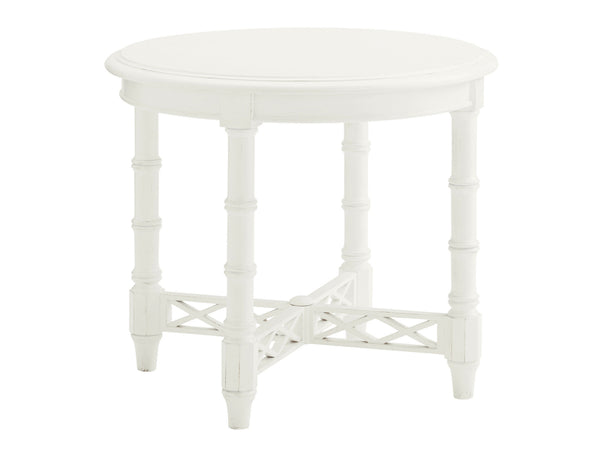 Lexington Tommy Bahama Home Edgehill Round Lamp Table – Embrace Island Elegance With Quatrefoil Design And Bamboo Accents Somers Isle  543-950