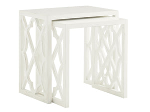 Lexington Tommy Bahama Home Stovell Nesting Tables: Elegant Island-inspired Design With Quatrefoil Pattern And Raffia Accents Somers Isle  543-957