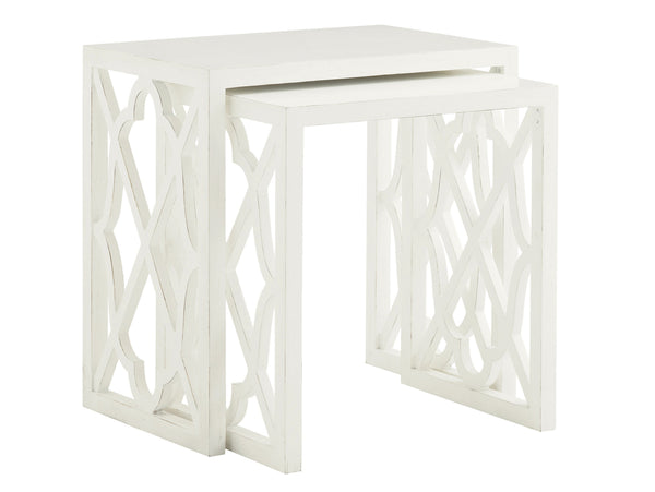 Lexington Tommy Bahama Home Stovell Nesting Tables: Elegant Island-inspired Design With Quatrefoil Pattern And Raffia Accents Somers Isle  543-957