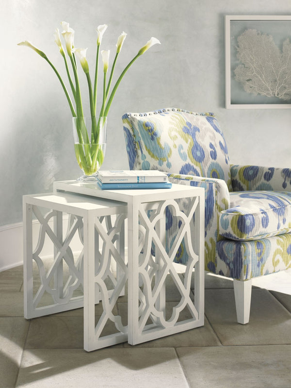 Lexington Tommy Bahama Home Stovell Nesting Tables: Elegant Island-inspired Design With Quatrefoil Pattern And Raffia Accents Somers Isle  543-957