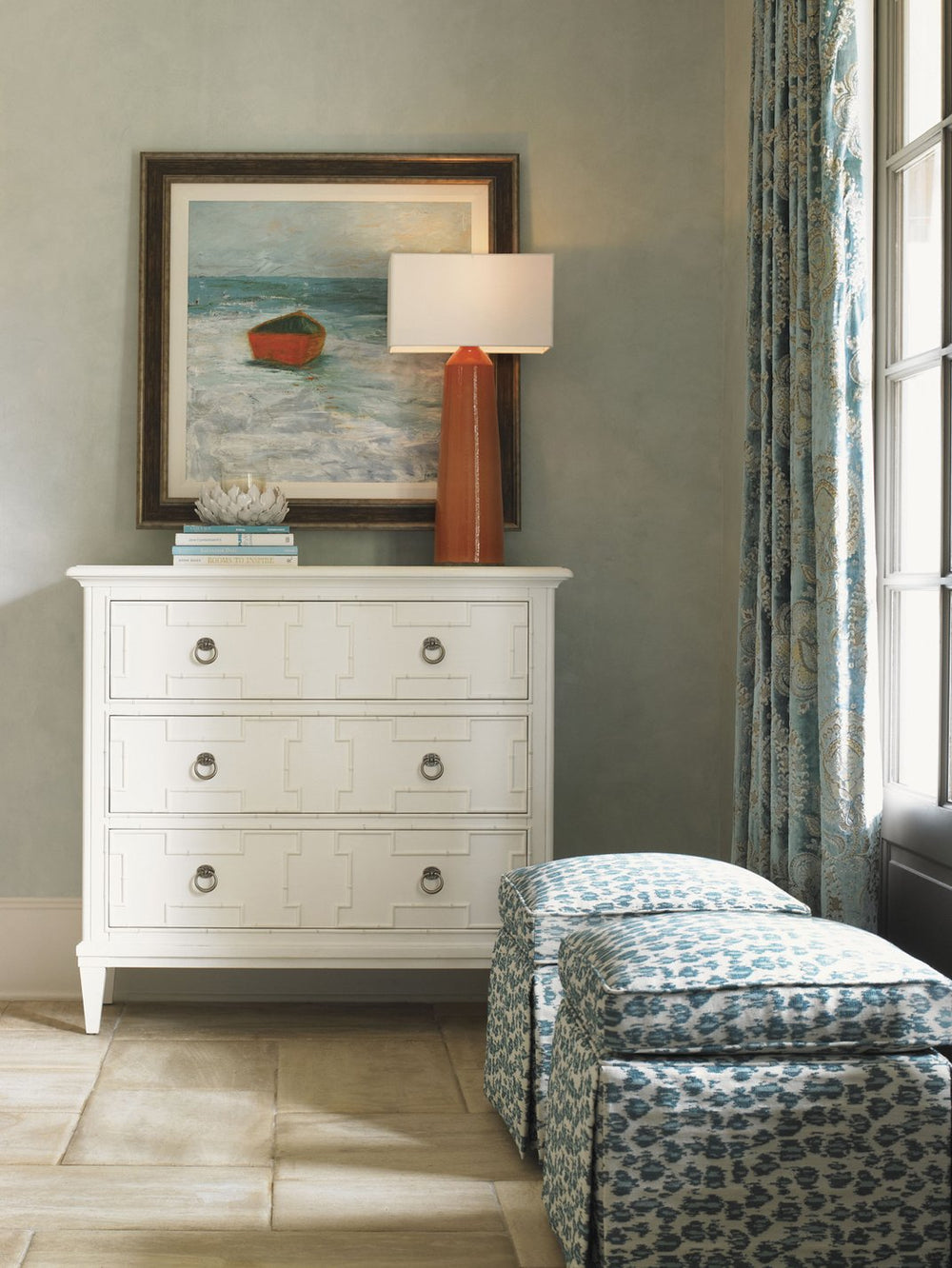 Lexington Tommy Bahama Home Somers Isle Hall Chest - Elegant Quatrefoil Design With Bamboo Accents For Stylish Island Living Somers Isle  543-973