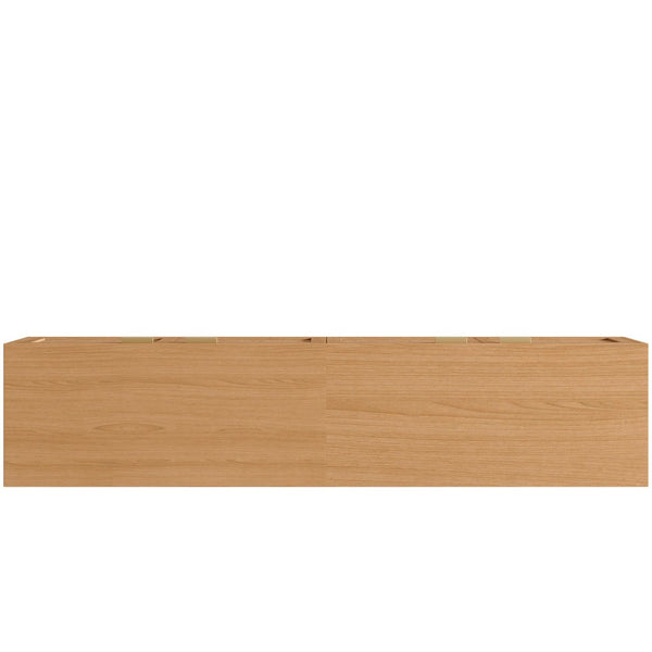 English Elm 70inch Rattan Door Media Console with Pine Legs and Cable Management for Living Room N710P365049P