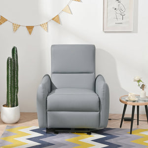 English Elm Wall Zero Wall Power Recliner Chair with Overstuffed Backrest, USB Type-C Charging Port, Space-Saving Electric Recliner for Small Rooms Blue Gray W1028S00036