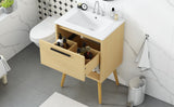 English Elm 24" Bathroom Vanity With Sink Combo, Multi-Functional Bathroom Cabinet With Drawer, Mdf Board, Natural