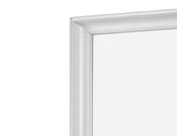 English Elm White Square Mirror — Beveled Glass Frame, Solid Poplar & MDF Construction, Transitional Chic Decor B2699P236713