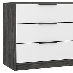 Homeroots 28" White And Gray Three Drawer Dresser  Manufactured Wood 544001