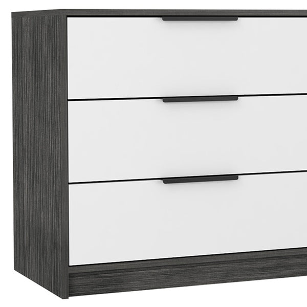 Homeroots 28" White And Gray Three Drawer Dresser  Manufactured Wood 544001