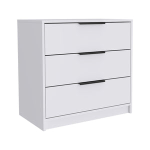 Homeroots 28" White Three Drawer Dresser  Manufactured Wood 544002