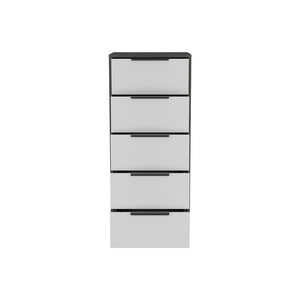 Homeroots 18" White And Gray Five Drawer Standard Chest  Manufactured Wood 544006