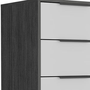 Homeroots 18" White And Gray Five Drawer Standard Chest  Manufactured Wood 544006